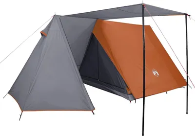 Produktbild von vidaXL Campingzelt 3 Personen Grau und Orange Wasserfest