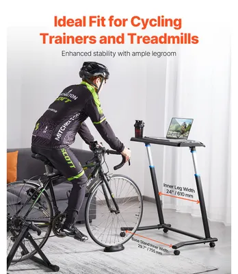Produktbild von Mobiler faltbarer Fahrradschreibtisch, höhenverstellbar, robuste Stahlkonstruktion, Schwarz