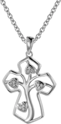 trendor 08820 Halskette mit Anhänger Silber 925 Kreuz mit Lebensbaum 1