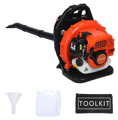 Produktbild von 52-cm³-Benzin-Rucksack-Laubbläser, 2-Takt-Motor, 550 CFM, professionelles Staubgebläse, Terrassenreinigung, Rasenpflege, Gartenarbeit, Landschaftsbau, Schneeräumung