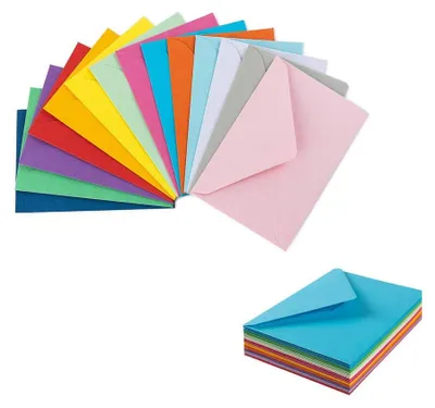 Immagine prodotto di Piccole buste colorate, 11,5 x 8,2 cm, confezione da 60 pezzi, ideali per biglietti di auguri e biglietti regalo
