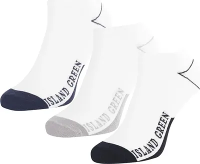 Obrázok produktu pre Island Green - Ponožky do tenisiek pre mužov (3-pack) PB136 (39,5 EU - 45,5 EU) (biela/navy blue/sivá/čierna)