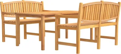 Imagen del producto de vidaXL Juego de mesa de jardín de 3 piezas, madera maciza de teca