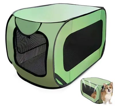Produktbild von Faltbare Hundebox 92x52x52cm Stahlrahmen Oxford Grün