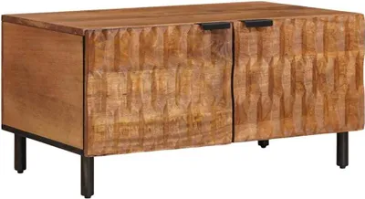 Image de Table basse Marron 80 x 50 x 40 cm Bois de mangue massif