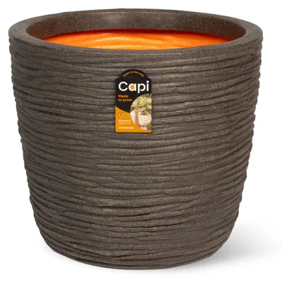 Obrázok produktu pre Capi Europe - Kvetináč "egg" Compresso NL - Tmavohnedý - 49x44 - KCODB1213