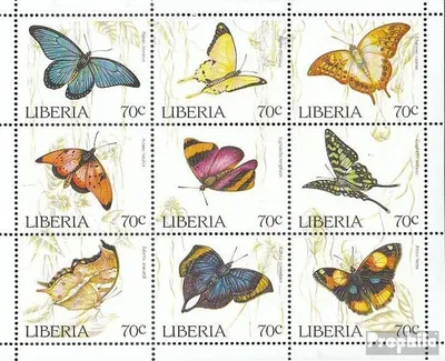 Produktbild von Briefmarken Liberia 1996 Mi 1660-1668 Kleinbogen (kompl.Ausg.) postfrisch Schmetterlinge