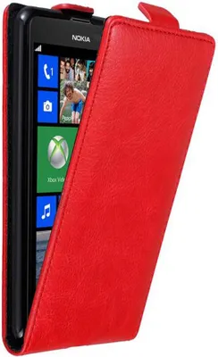 Produktbild von Cadorabo Hülle für Nokia Lumia 625 Schutz Hülle in Rot Flip Etui Handyhülle Case Cover