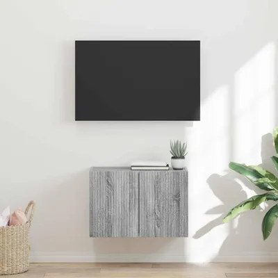 Produktbild von "Schlussverkauf" TV-Wandschrank moderne - Wand Hängeboard - für das Wohnzimmer - Graues Sonoma 59,5x31x40 cm Holzwerkstoff  C14699