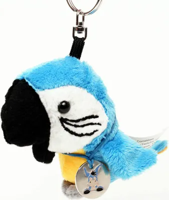 Produktbild von Papagei Schlüsselanhänger blau Ara Vogel Plüsch Kuscheltier Anhänger BRASIL