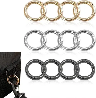 Produktbild von 12 Stahlkarabinerklemmen - Drehhebel für Türen und Geldbeutel.