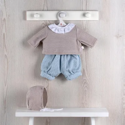 Produktbild von Asi Puppenkleidung Set - Skandinavischer Look Blau und Sand - Puppenmode