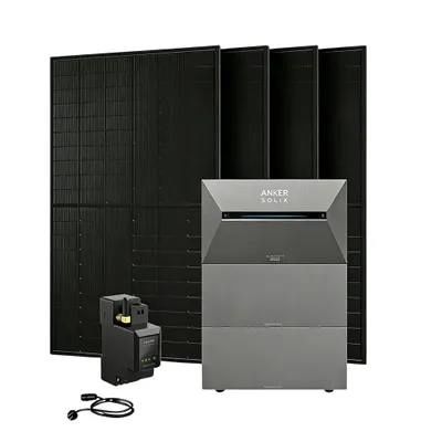 Produktbild von Powerness® Balkonkraftwerk mit Speicher,Anker SOLIX Solarbank 3 E2700 Pro Speicher mit 2x BP2700 Erweiterungsakku,4x 500W Module & Smartmeter
