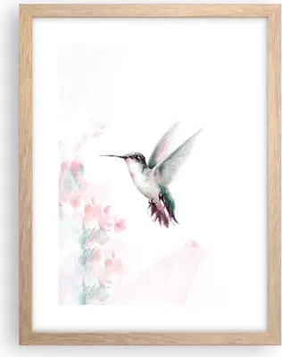 Produktbild von Gerahmtes Poster - Rahmen in heller Eiche - Kolibri Aquarell Licht - 30x40 cm - Wand Bild - Wanddeko - Wandbilder - Kunstposter - Wandposter - Bilderrahmen - Bilder - Kunstdruck - P2NPA30x40-4518