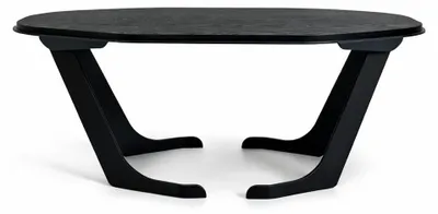 Image de Table basse moderne, design noir, en bois et métal