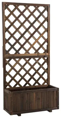 Obrázok produktu pre Kvetináč s oporou | Farba: Hnedá | Rozmery: 72,5 x 31,5 x 149,5 cm