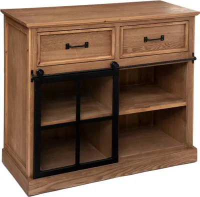 Produktbild von Anrichte 1 tür "danik" naturholz 94x95cm  - Atmosphera créateur d'intérieur