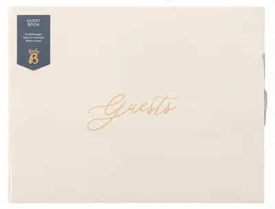 Gästebuch Hochzeit, Creme, 64 Seiten, A5, Kunstleder