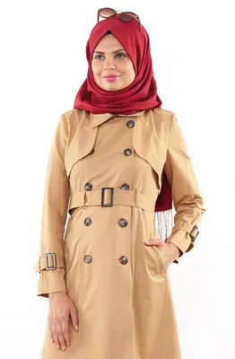 Produktbild von Damen Mantel Trenchcoat Jacke Kamelbraun 42 Langmantel V-669