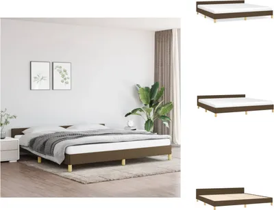 Immagine prodotto di vidaXL Struttura letto con testiera in tessuto marrone scuro 200x200 cm - Letti e strutture letto