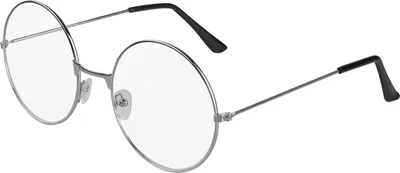 Image de Balinco Lunettes de Père Noël Rondes I Nicolas I Grand-mère | Grand-père | Nerd Ronde Argentée avec verres transparents Accessoire pour femmes & hommes pour le carnaval/mardi gras ou festival