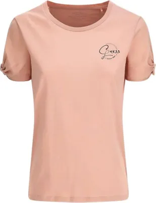 Obrázek produktu pro GUESS dámské tričko růžové s krátkým rukávem a logem vpředu velikost S