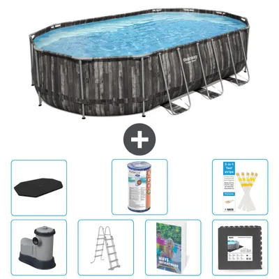 Zdjęcie produktu dla Bestway Power Steel, basen owalny - 610 x 366 x 122 cm - 6-częściowy, model S563