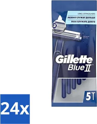 Obrázek produktu pro Jednorázový holicí strojek Gillette Blue II - přesnost a pohodlí - 5 břitů - výhodné balení - 24 kusů