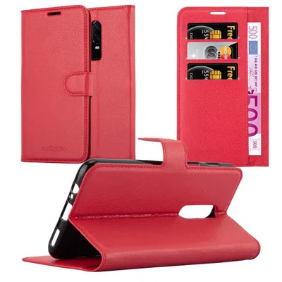 Image de Cadorabo Housse pour OnePlus 6 Housse de protection rouge Etui pour téléphone portable Case Cover Fermeture magnétique