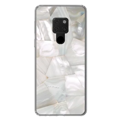 Produktbild von MuchoWow® Handyhülle Schutzhülle Hülle für Huawei P40 Lite Naturstein - Perlmutt - Weiß Silikon Softcase Handy Hülle - Handy