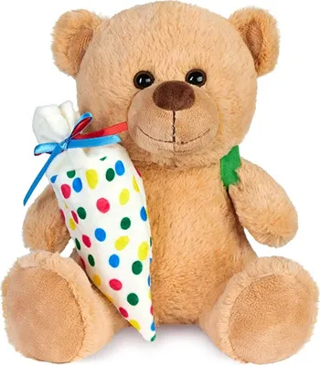 Immagine prodotto di Brubaker Orsetto di peluche con cartella e zaino da riempire Colorato - orsetto di peluche da 25 cm per il primo giorno di scuola - orsetto di peluche con zaino - peluche di peluche