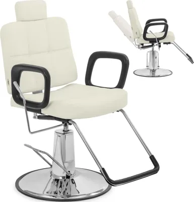 Obrázek produktu pro Expondo physa kadeřnické křeslo Keswick s opěrkou hlavy a nohou – výška sedáku 52–64 cm – 150 kg – béžová barva