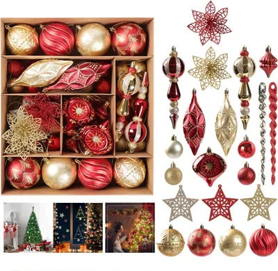 Produktbild von Christbaumschmuck Weihnachtsbaumkugel,(70St) Weihnachtskugel-Set,Kunststoff,Bruchsicher