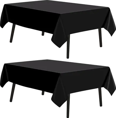 Produktbild von Schwarze rechteckige Tischdecke aus dekorativem, waschbarem Polyestergewebe, für Hochzeiten, Partys und Bankette, 145 x 275 cm