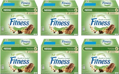 Produktbild von 6x Nestlé Fitness Chocolate & Hazelnut Müsliriegel Schokolade & Haselnuss ( 6 x 22,5g ) 135g