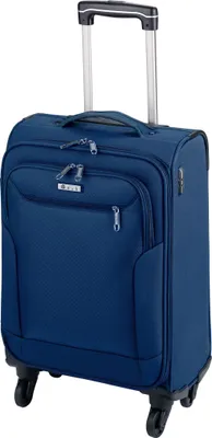Produktbild von Leichter Stoff Bordgepäck Koffer 55 cm Weicher Rollen Trolley Uni Blau Bowatex