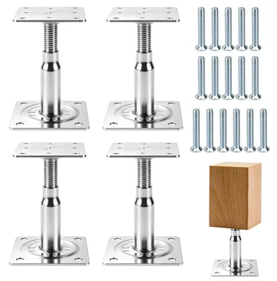 Immagine prodotto di Elzusha - Set di 4 supporti regolabili per pali, da 100 a 150 mm