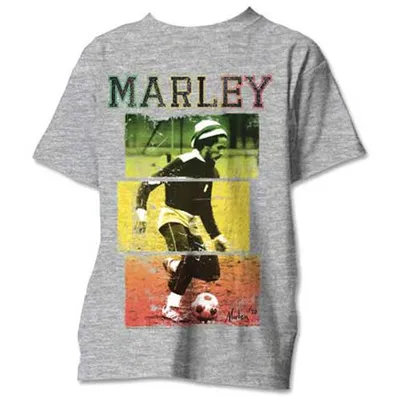 Produktbild von Bob Marley Football Text Grey S T-Shirt