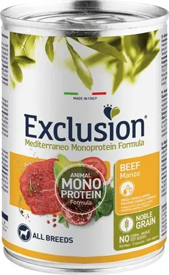 Zdjęcie produktu dla Exclusion NGABA40, Dorosły, Każda rasa, Wołowina, 400 g
