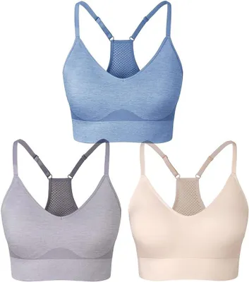 Immagine prodotto di Reggiseno sportivo imbottito da donna con schienale a T, spalline regolabili e coppe removibili