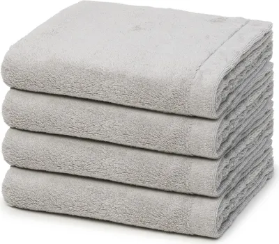 Produktbild von Cawö Lifestyle 4 X Handtuch im Set Puristisch edles Design für jedes Bad, Hautsympathisch und saugkräftig, Voluminöse Tücher mit Flächengewicht 520 g/m² 50 X 100cm