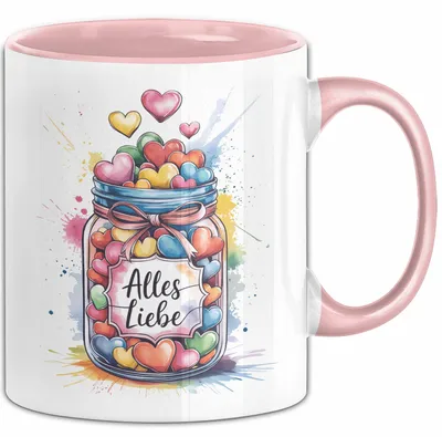 Produktbild von Liebe Romantisch Geburtstagsfeier Tasse Geschenk Lustige Geschenkidee Spruch Alles Liebe (Rosa)