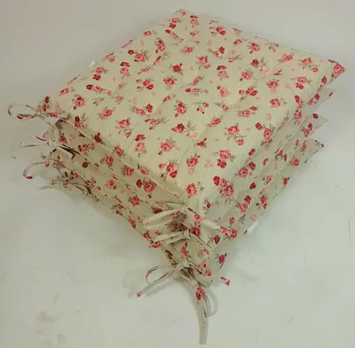 Produktbild von Set 4 x Stuhlkissen/Sitzkissen Fabia 40 x 40 cm Dicke 5 cm, Fb. Mirha Leinen Rose