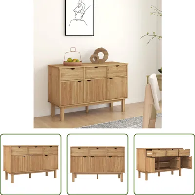 Produktbild von The Living Store Sideboard OTTA 114x43x73,5 cm Massivholz Kiefer