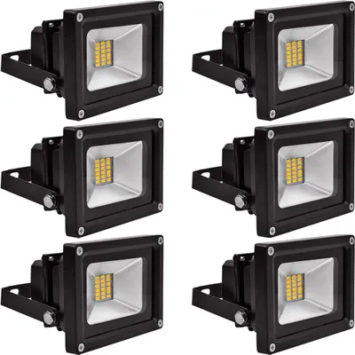 Immagine prodotto di Greenmigo 6 pezzi, faretti LED SMD da 20 W per esterni, impermeabili IP65, luce bianca calda, 85-265 V