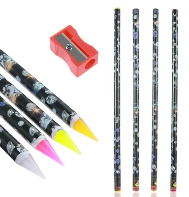 Imagen del producto de Set de 4 pinceles para pintura con diamantes, con pedrería adhesiva