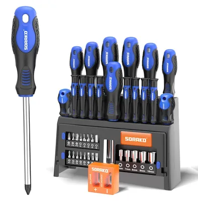 Productafbeelding van SORAKO Magnetische schroevendraaierset, 40-delig, met platte en kruiskop