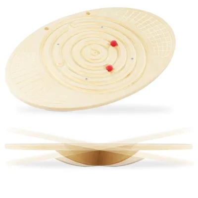 Immagine prodotto di Tavola d'equilibrio in legno con labirinto e palline - altalena dell'equilibrio
