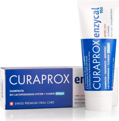Produktbild von Curaprox 73320617, Zahnpasta gegen Zahnverfall, 75 ml, Erwachsener, Paste (Substanz), AQUA, HYDRATED SILICA, SORBITOL, GLYCERIN, STEARETH-20, TITANIUM DIOXIDE, AROMA, DISODIUM..., Blau