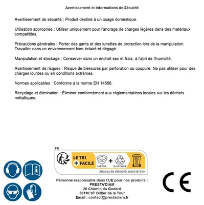 Image de Pointe d'Ancrage en Vrac (An) Électro-Galvanisée - 4x75 mm - 1 kg - D-Work